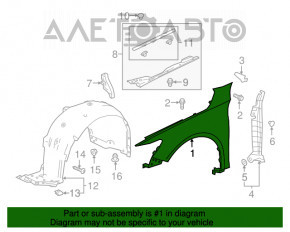 Front right wing Honda Accord 18-22