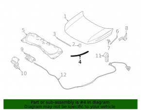 Right hood seal Infiniti QX60 22-26