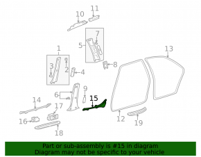Rear right inner door sill trim for Lexus IS200 IS300 99-05