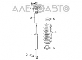 Rear left shock absorber Jeep Cherokee KL 14-18 awd