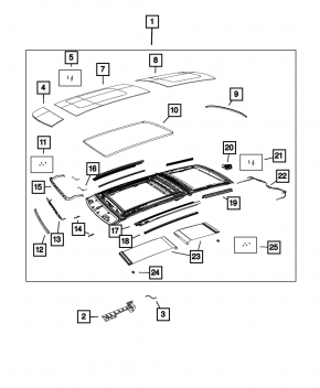 Sunroof assembly panorama Fiat 500X 16-18