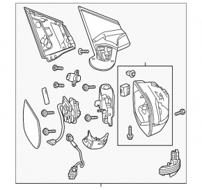 Side mirror right Honda CRV 15-16 turn signal, heated