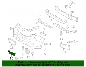 Front bumper lower left lip Lexus GX460 10-13