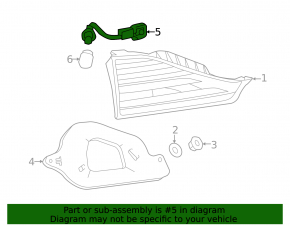 Wiring harness for interior tailgate light, left, Lexus CT200h 11-17