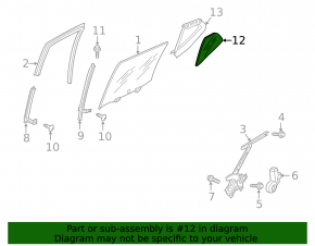 Door glass triangle rear right Nissan Kicks 18-24