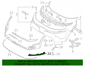 Lower right front bumper molding for Kia Niro 23-25