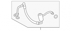 Air conditioning condenser-compressor tube Nissan Leaf 11-14 type 2, second