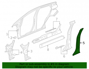 Body pillar central left Chevrolet Bolt 17-