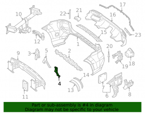 Left rear bumper bracket Mercedes W166 GLE 16-19 AMG pkg
