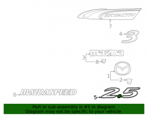Mazda3 MPS 09-13 Mazdaspeed Tailgate Emblem