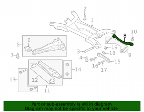 Upper control arm, rear right, Mitsubishi Lancer 10-17