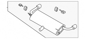 Muffler rear part with barrel Ford Escape MK4 20- 1.5T