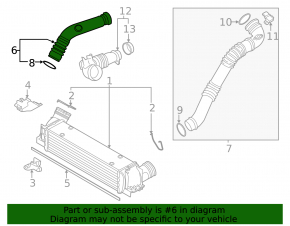 Right intercooler pipe for BMW X1 E84 13-15 2.0L