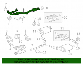 Downpipe with catalytic converter for Toyota Avalon 13-17 3.5