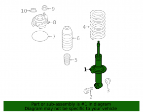 Rear left shock absorber for Subaru XV Crosstrek 13-13