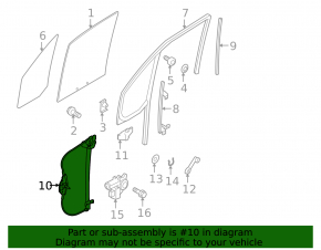 Front left window lift with motor for Ford Transit Connect MK2 13-25