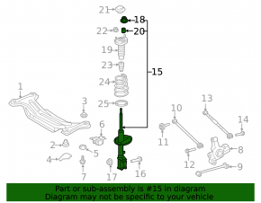Shock absorber rear left Toyota Camry v50 12-14 usa LE