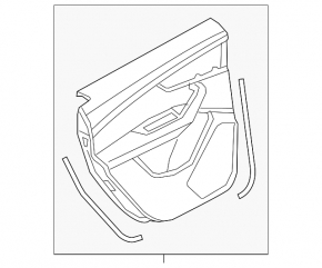 Door trim card rear right Audi Q7 16-19 leather gray BOSE, tear, broken fastening