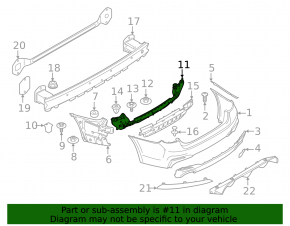 Rear bumper center mount for BMW 5 G30 2017-2023. 2021-22