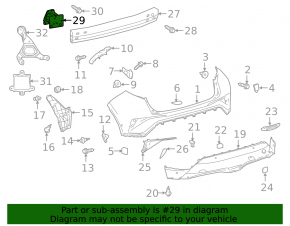 Right rear bumper reinforcement fang for Toyota C-HR 18-22 Turkey built