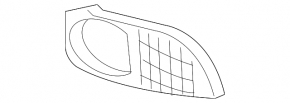 Front bumper grille left Infiniti G25 G37 4d 10-13 under fog lights