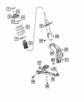 Shock absorber support front left Jeep Cherokee KL 14-