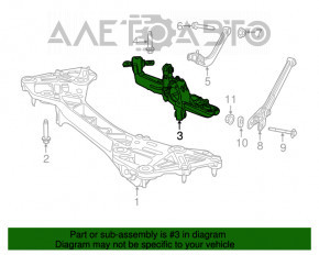 Rear left trunnion Dodge Dart 13-16 with lever, blind