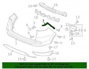 Rear bumper mount left Honda CRV 15-16