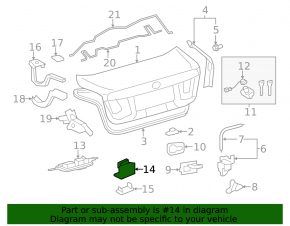 Lexus LS460 LS600h 07-17 Trunk Lid Close Button