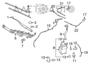 Windscreen wiper trapezoid with motor Lexus RX350 RX450h 16-22