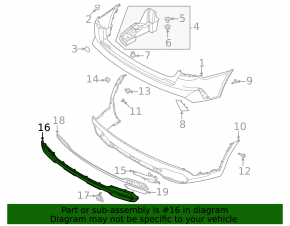 Kia Sorento 21-24 HEV, PHEV silver rear bumper lower lip trim