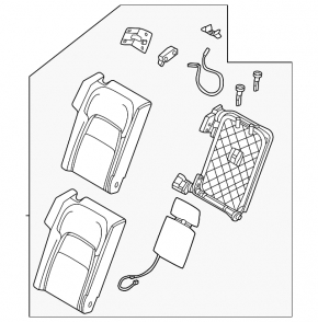 Rear row of seats, upper right part, Nissan Ariya 23-25