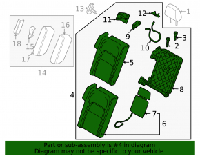 Rear row of seats, upper right part, Nissan Ariya 23-25