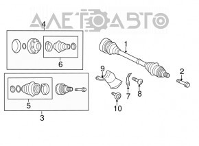 Drive axle rear left Audi Q5 8R 11-12 2.0T
