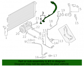 Air conditioning pipe compressor-heater Porsche Macan 15-18 3.0T, 3.6T
