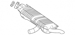 Muffler rear part with barrel Mercedes GLE450 W167