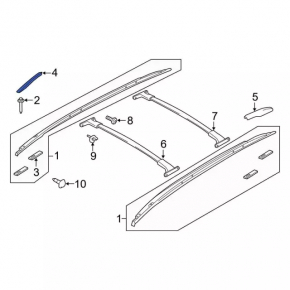 Front right longitudinal rail trim Ford Escape MK3 13-19 black