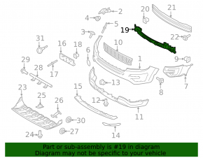 Front Bumper Absorber Ford Explorer 16-19 Rest