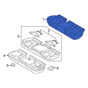 Rear row of seats 2 row Ford Edge 15-24 leather black Titanium