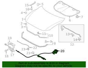 Mazda 6 14-21 interior hood release handle