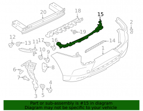 Rear bumper center mount for Jaguar I-Pace 19-25