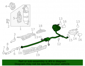 Exhaust pipe with rear barrel Honda CRV 17-19 1.5 AWD without chrome tip, dented