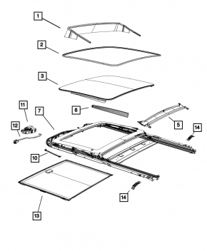Sunroof Curtain Dodge Durango 11-23