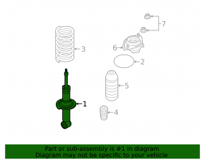 Shock absorber strut assembly rear left Subaru Impreza WRX GH 10-11 2.5T rusty
