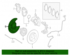 Brake Disc Cover Rear Left Mercedes CLA 14-19 FWD