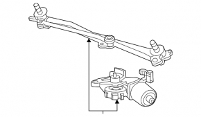Chevrolet Volt 11-15 Windscreen Wiper Linkage with Motor