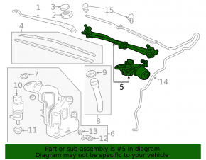 Chevrolet Volt 11-15 Windscreen Wiper Linkage with Motor
