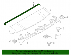 Upper tailgate seal BMW X3 G01 18-21 on the body