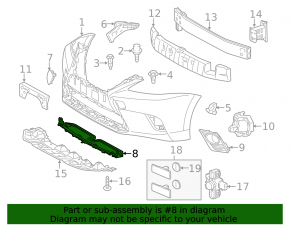 Lower radiator deflector for Lexus CT200h 14-17
