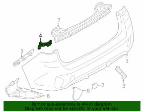 Rear bumper mount, inner left, Subaru Crosstrek 24-26